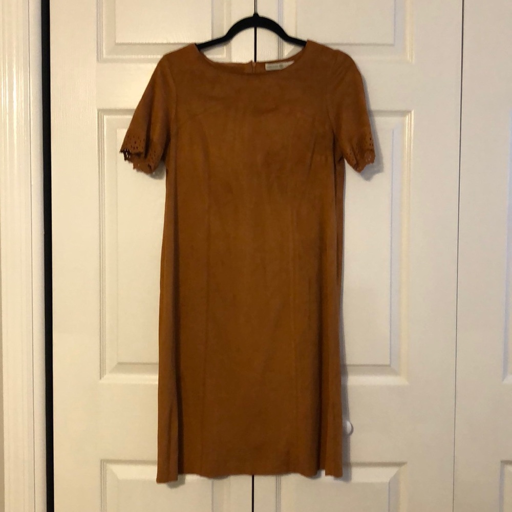 Beautiful Camel Colored Faux Suede Dress